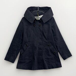 Soia & Kyo Navy Hooded Trench Coat